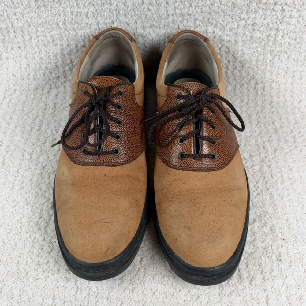 Bobby Jones Players Colonial Men Brown Leather Spikeless Golf Shoes 9M